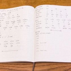 Notebook with pages of Climbing Notes